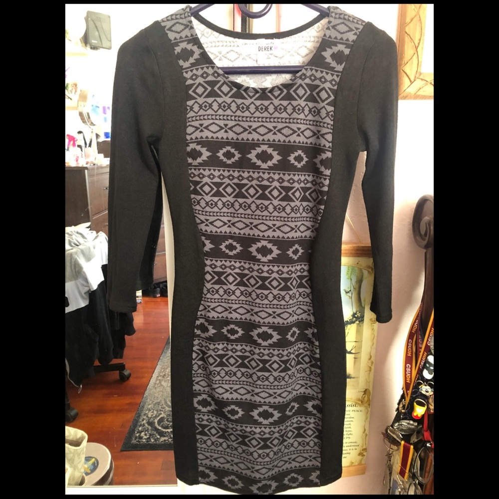 Black gray dress